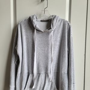 Mododoc Striped Terry Pullover Hoodie